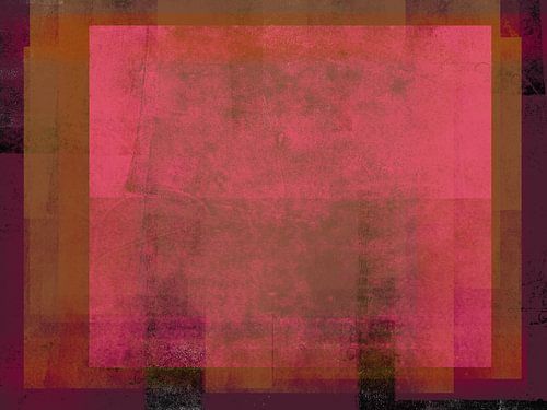 Evening Light. Modern abstract art in neon pink, ocher, merlot.