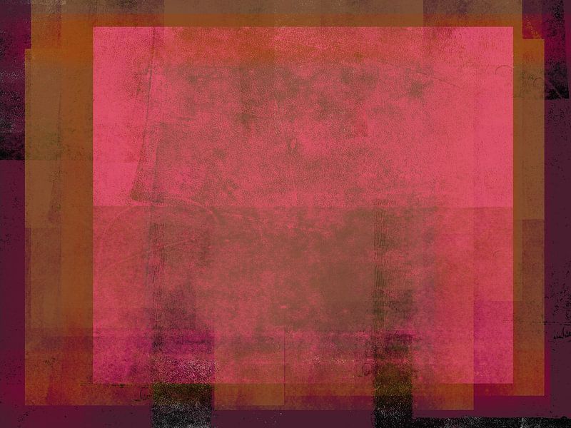Evening Light. Modern abstract art in neon pink, ocher, merlot. by Dina Dankers