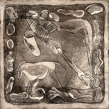 Stone age, Etching by Helga Pohlen - ThingArt