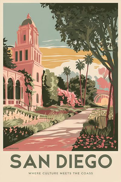 San Diego, California by Poster Art Shop