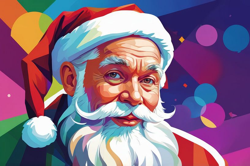 portrait d'un homme avec le costume du père noël par hisam colours
