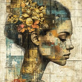 Woman | Golden woman in earth tones by Art Whims