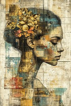 Vrouw | Gouden vrouw in aardetinten