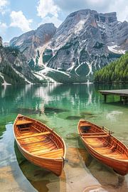 Bergsee in den Dolomiten von Poster Art Shop