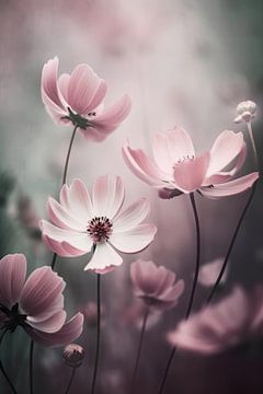 Roze bloemen van Bert Nijholt