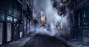 Gotham City - Une impression cinématographique de Cortlandt Alley - Lower Manhattan - New York City sur Nico Geerlings