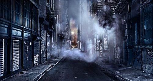 Gotham City - Une impression cinématographique de Cortlandt Alley - Lower Manhattan - New York City