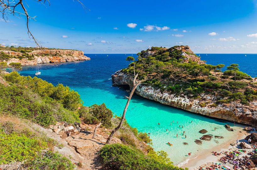 Beautiful beach of Cala Moro on Mallorca island, Spain by Alex Winter