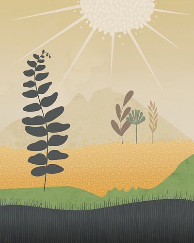 In de zon abstract landschap