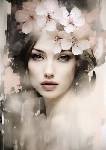 Fleur de cerisier abstraite pastel