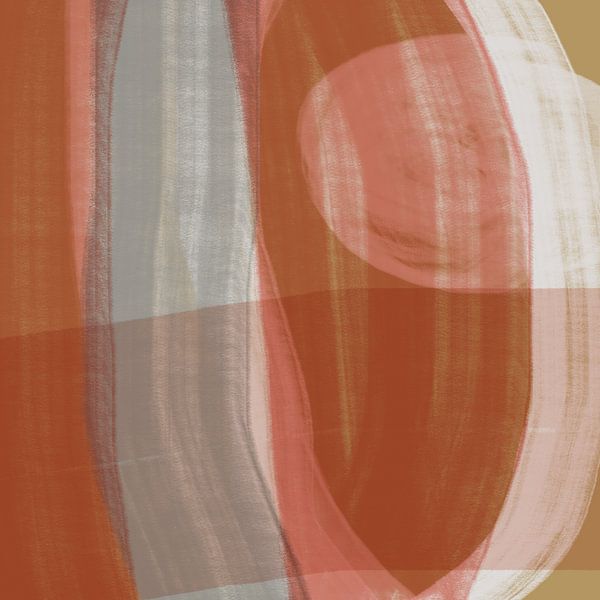 Moderne Abstrakte Minimalistische Kunst in terra, taupe und tabak von Dina Dankers