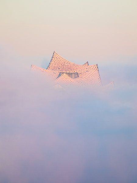 Elbphilharmonie Hamburg im Nebel von Nils Steiner