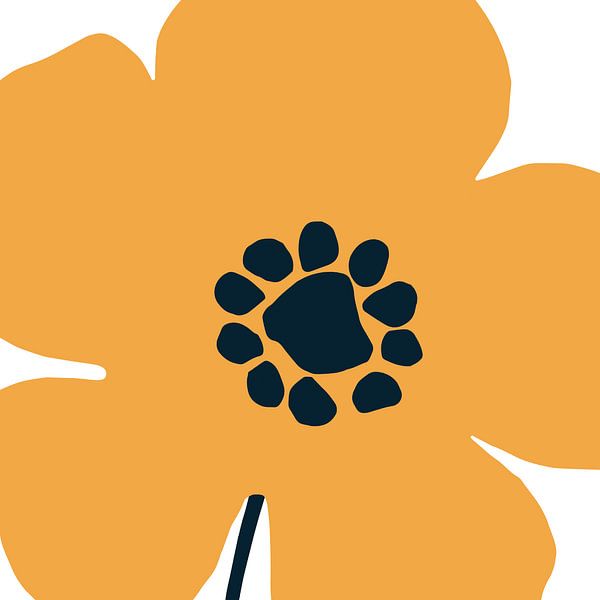 Pop-art floral I Retro, Wild Apple Portfolio van Wild Apple