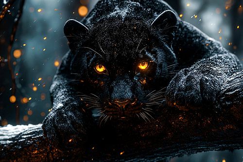 Mystieke zwarte panter portret