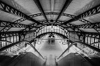 Gare de 's-Hertogenbosch, ancienne partie de la gare de Den Bosch en noir et blanc