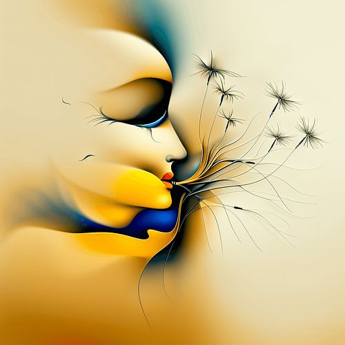 Dandelion fluff blowing | Abstract