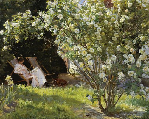 Woman Reading in the Garden