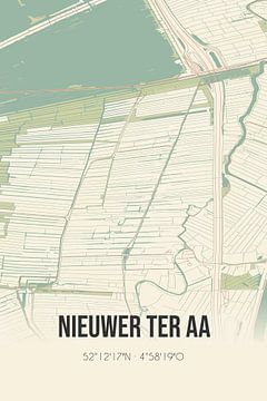 Vintage landkaart van Nieuwer Ter Aa (Utrecht) van Rezona