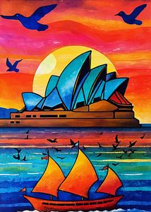 Sonnenuntergang im Opernhaus von Sydney