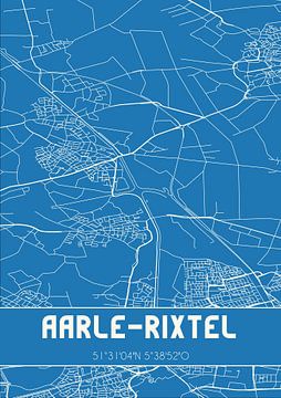 Blaupause | Karte | Aarle-Rixtel (Nordbrabant) von Rezona
