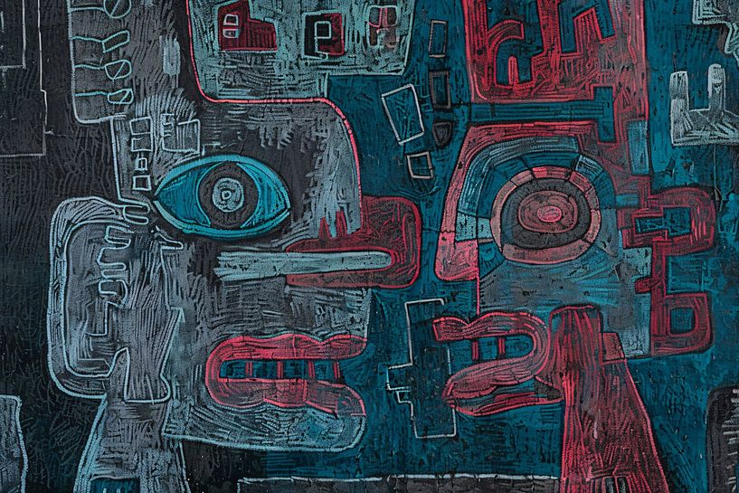 Abstract kleurrijk gezicht met dynamische vormen van Art & Soul Creations
