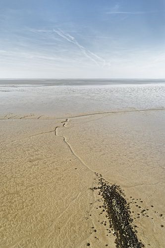 North Sea - View over a wide mudflat area at low tide