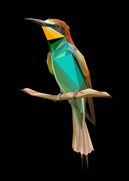 Abstract Low Poly European bee-eater by Yoga Art 15