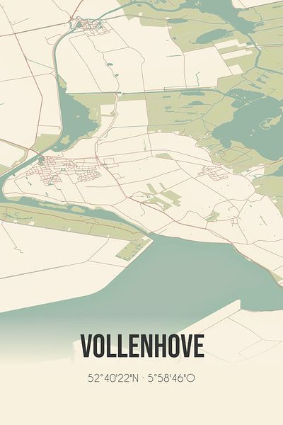 Vintage map of Vollenhove (Overijssel) by Prints of Place