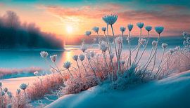 Winterlandschap met sneeuw