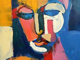 Abstrakte Frau mit Farben von Blickfänger Gemälde