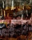 Abstract modern art with shapes in pink, brown, yellow. by Dina Dankers thumbnail