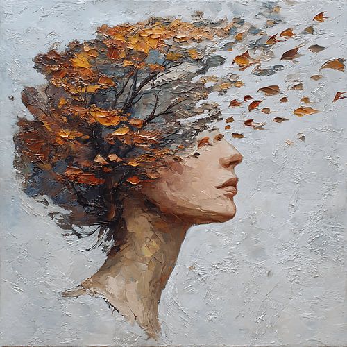 Woman With Tree of Falling Memories