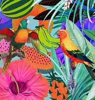 Tropical Art Parrots