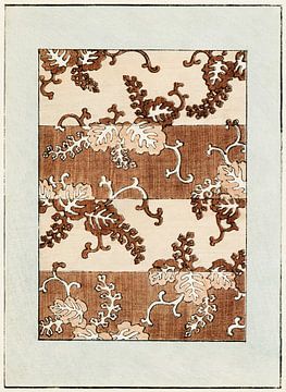 Muster aus Blättern. Traditionelles japanisches Ukiyo-e im Vintage-Stil von Dina Dankers