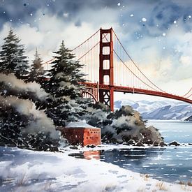 Winterzauber an der Golden Gate Bridge von Peter Balan