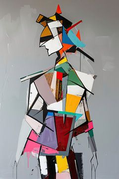 Abstract Mensfiguur Schilderij | Fragmented Harmony in Motion van Kunst Kriebels