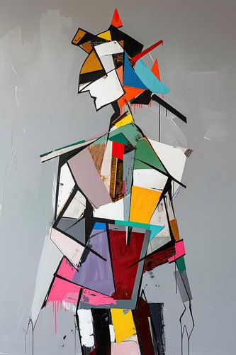 Peinture abstraite de la figure humaine | Harmonie fragmentée en mouvement