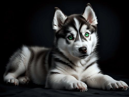 Hond | Husky puppy met Groene Ogen