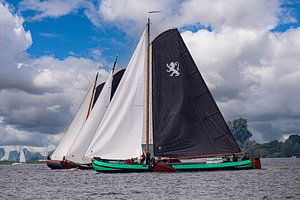 Skutsjezeilwedstrijden Friesland während der Sneekweek.