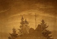 Kruis in de bergen, Caspar David Friedrich - ca. 1807 van Het Archief thumbnail