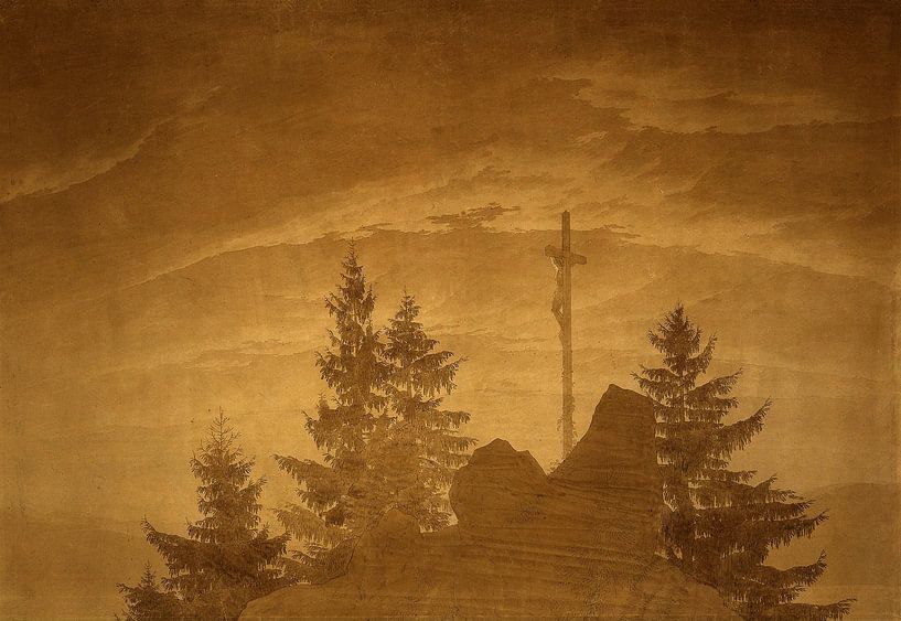 Kruis in de bergen, Caspar David Friedrich - ca. 1807 van Het Archief