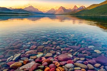 Photo du parc national des Glaciers - Impression du coucher de soleil du lac McDonald - Photographie