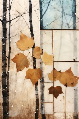 Minimalistische bomen in schemering