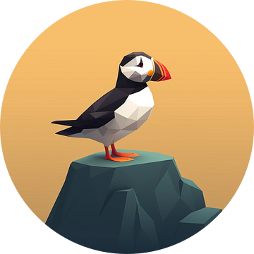 Puffin in Fine Art Stijl