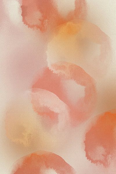 Soft pastel watercolor in white, yellow, pink by Dina Dankers