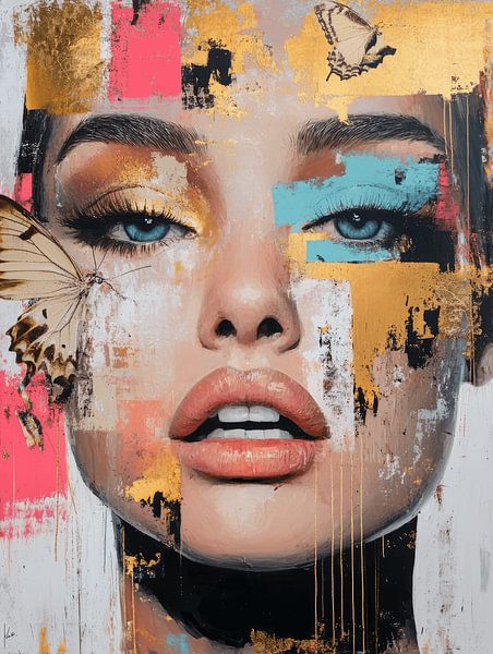 Portrait en collage pop art par Studio Allee