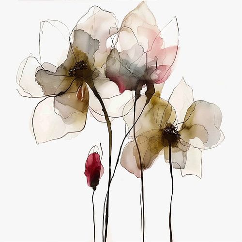 Danse des fleurs à l'aquarelle avec des couleurs de rêve