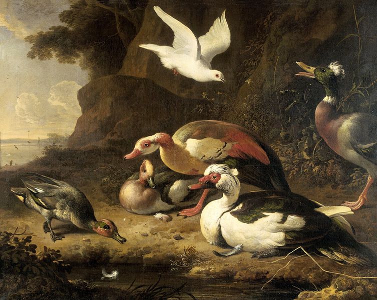 Ducks, Melchior d&#039;Hondecoeter by Masterful Masters