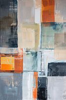 Abstract geometric painting with squares and colours