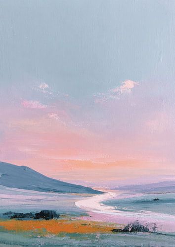 Minimalistisch landschap bij de rivier